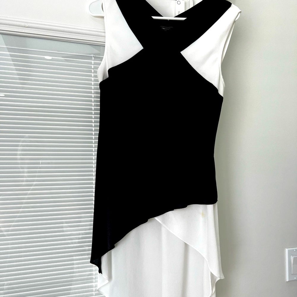Black and White Flowy Top